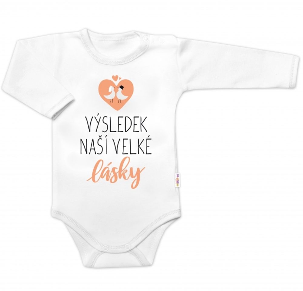 Baby Nellys Body dlouhý rukáv, Výsledek naší velké lásky, Baby Nellys, bílé - 74 (6-9m)