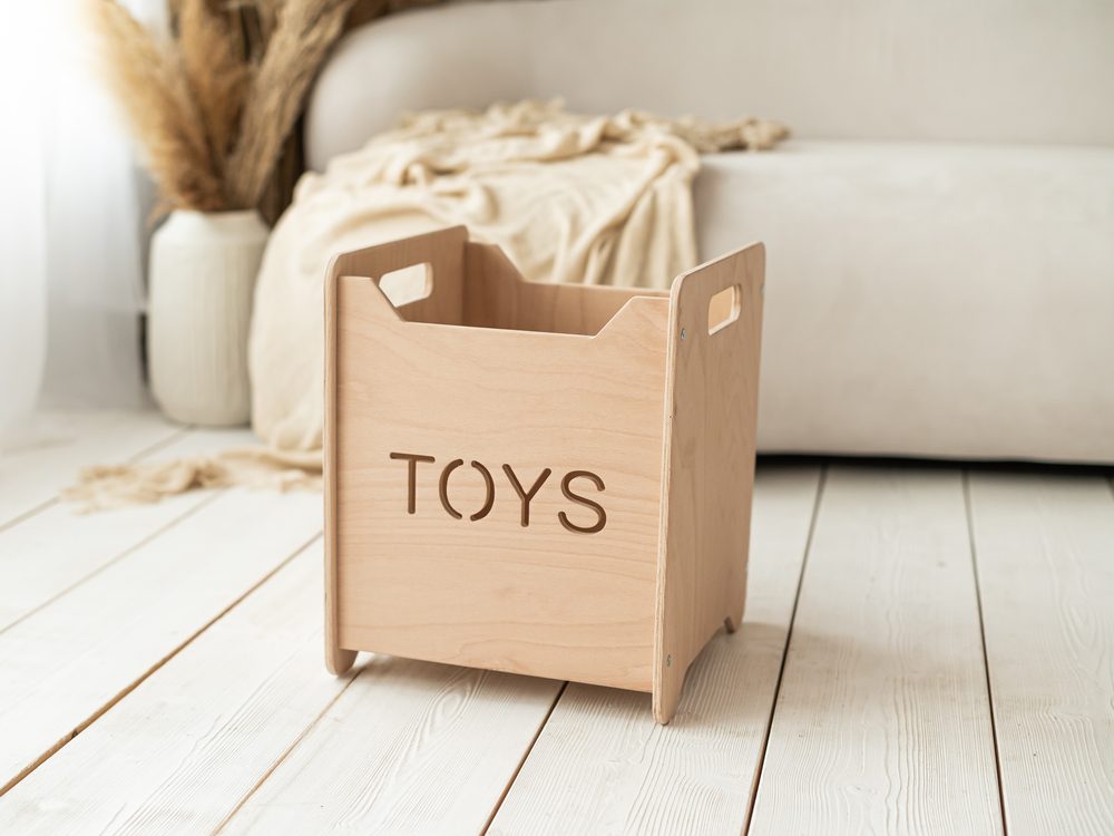 Woodisio Box na hračky TONI - Přirodní dřevo, Veľkosť: S úložným prostorem - 160 x 90