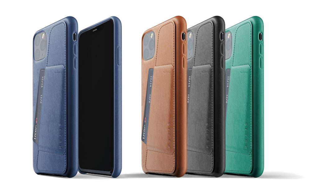 MUJJO Full Leather Wallet Case pro iPhone 11 Pro Max – modrý