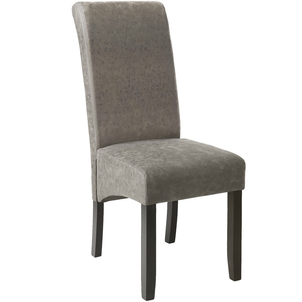 tectake 400554 jídelní židle ergonomická, masivní dřevo - mramorová šedá - mramorová šedá