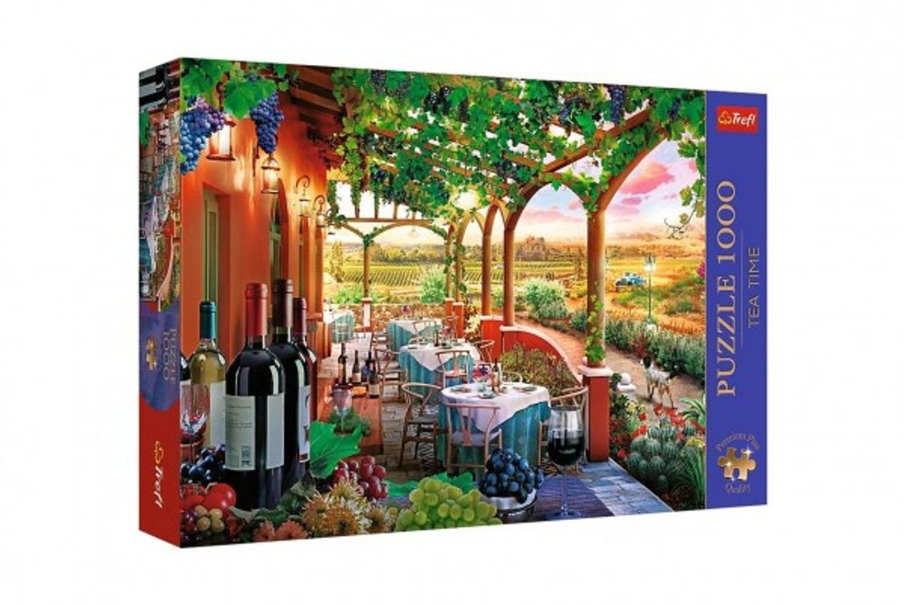 Trefl Puzzle Premium Plus - Čajový čas: Italská vinice 1000 dílků 68,3x48cm v krabici 40x27x6cm