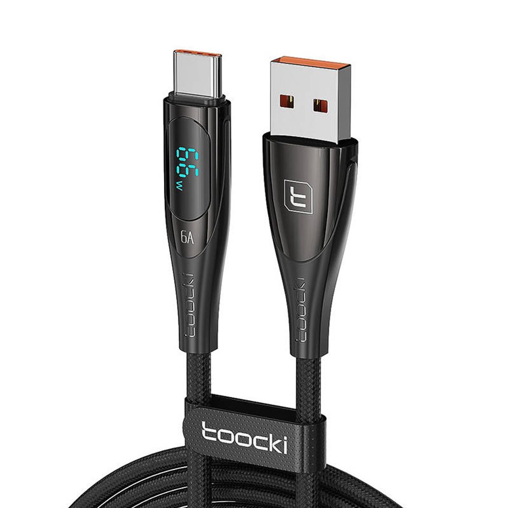 Toocki Nabíjecí kabel USB A-C 1m 66W (černý)