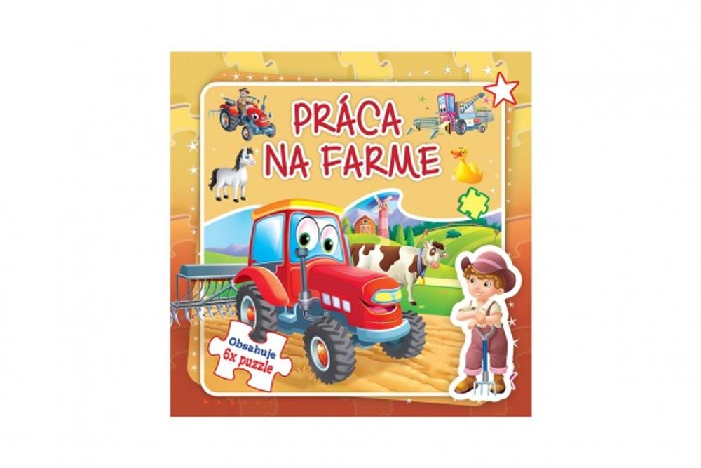 Popron.cz Puzzle kniha Práca na farme 17x17cm 6x9 dielikov SK verze