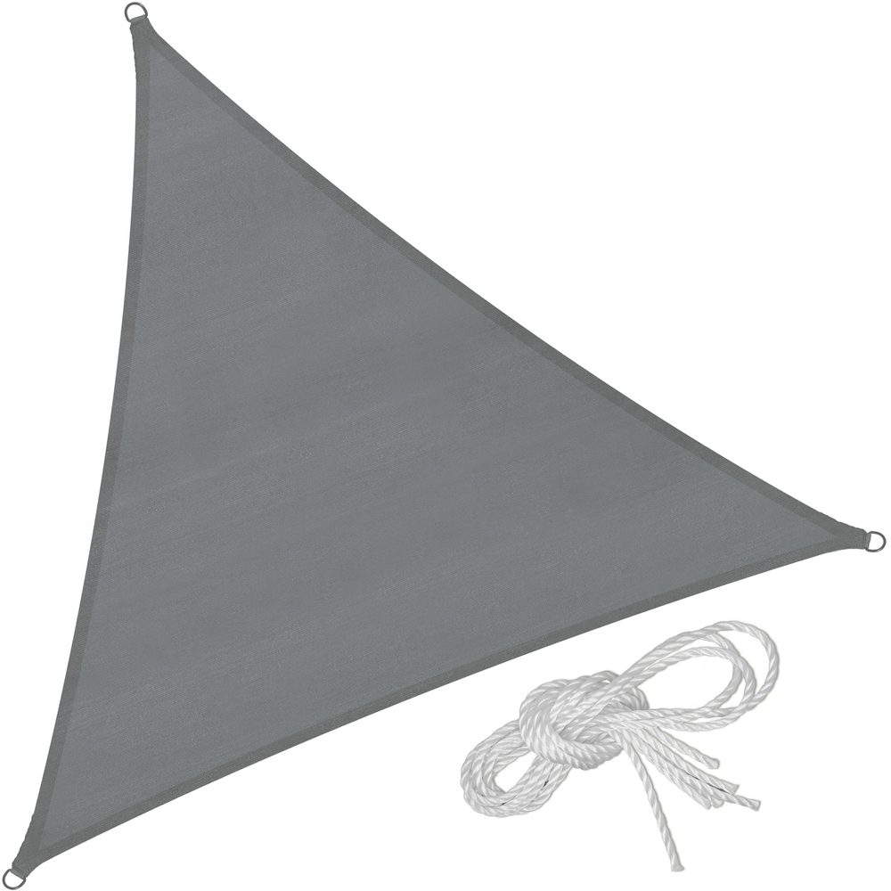 tectake 403885 stínící plachta proti slunci trojúhelník, šedá