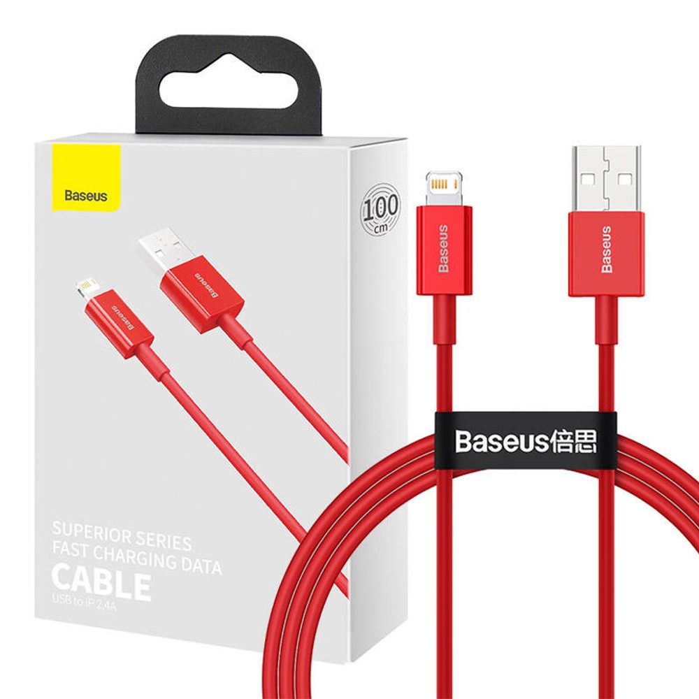 Baseus Kabel USB na iP 2,4A 1m (červený)