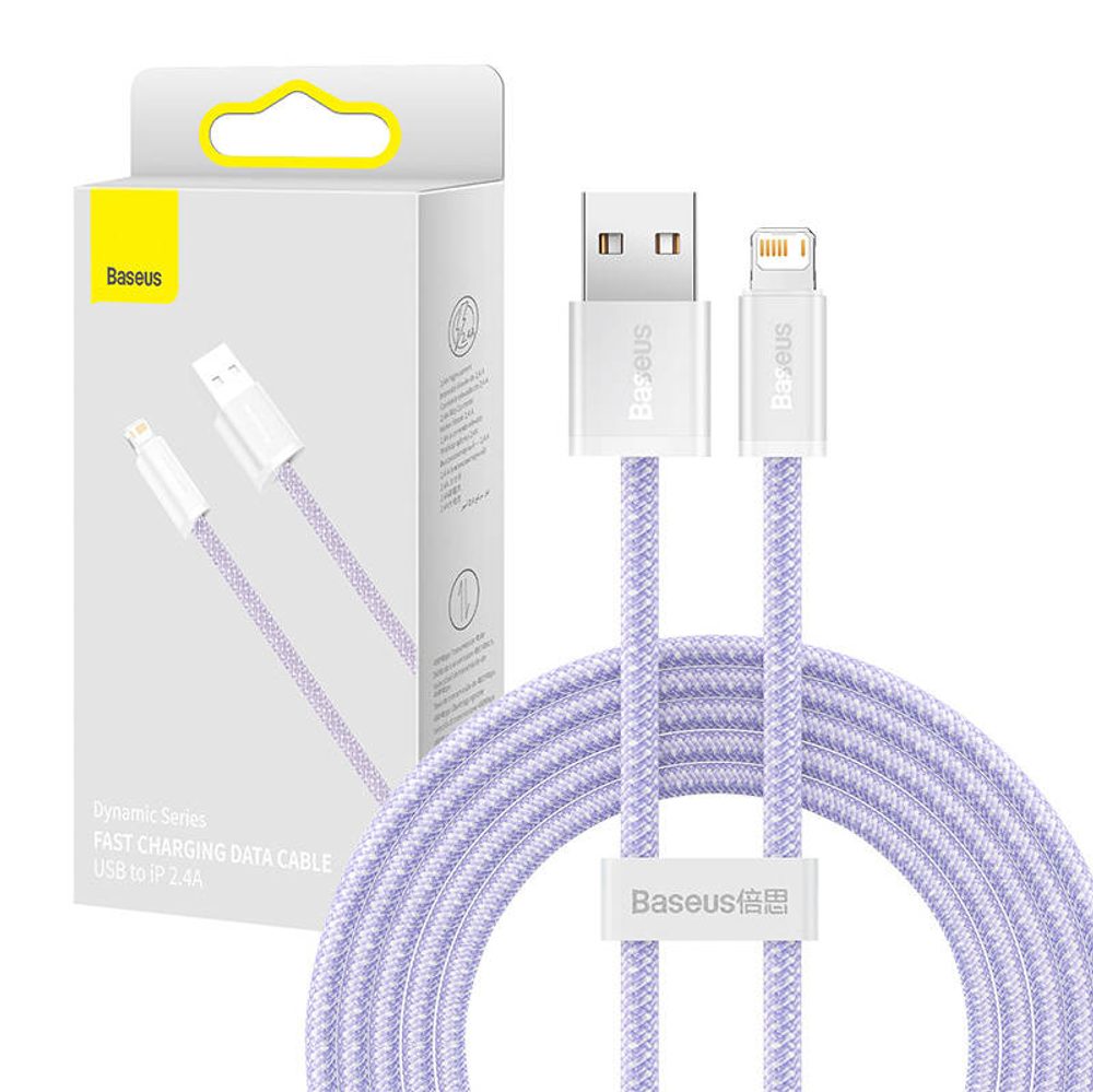 Baseus Dynamic kabel USB na Lightning, 2,4 A, 2 m (fialový)