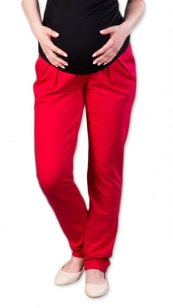 Gregx Těhotenské kalhoty/tepláky Gregx, Awan s kapsami - červené, XS - XS (32-34)