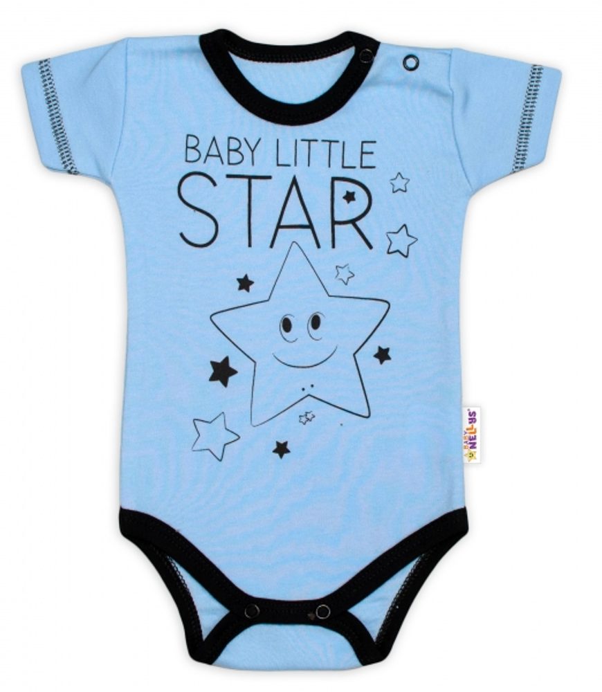 Baby Nellys Body krátký rukáv Baby Nellys, Baby Little Star - modré, vel. 56 - 86 (12-18m)