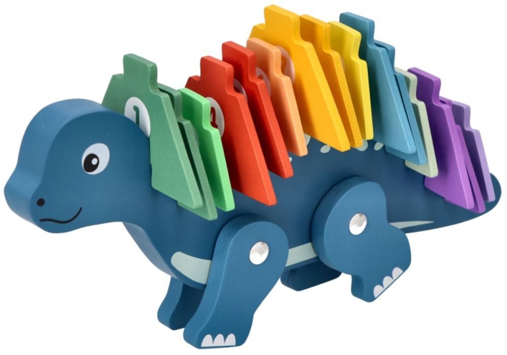 Adam Toys Edukační hračka puzzle s čísly, Adam Toys, Dinosaurus - modrý, Adam Toys