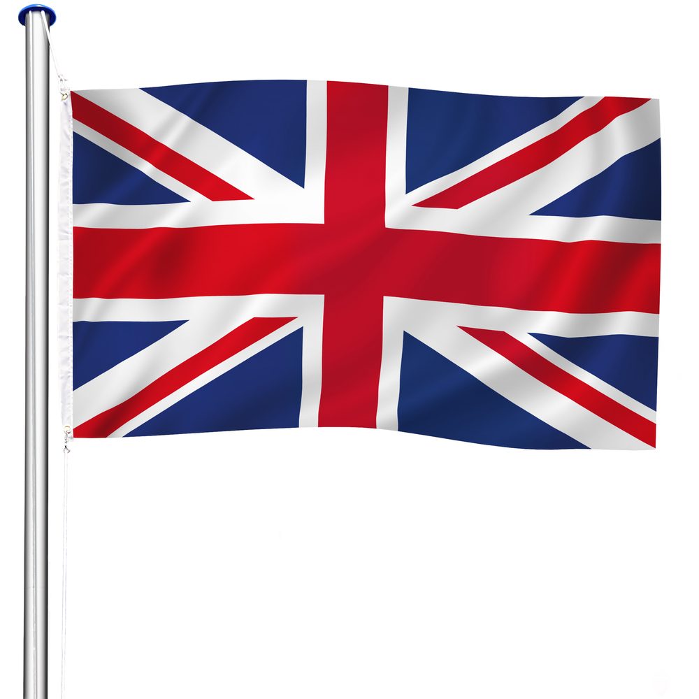 tectake 402125 hliníkový stožár s vlajkou, výškově nastavitelný - UK - UK