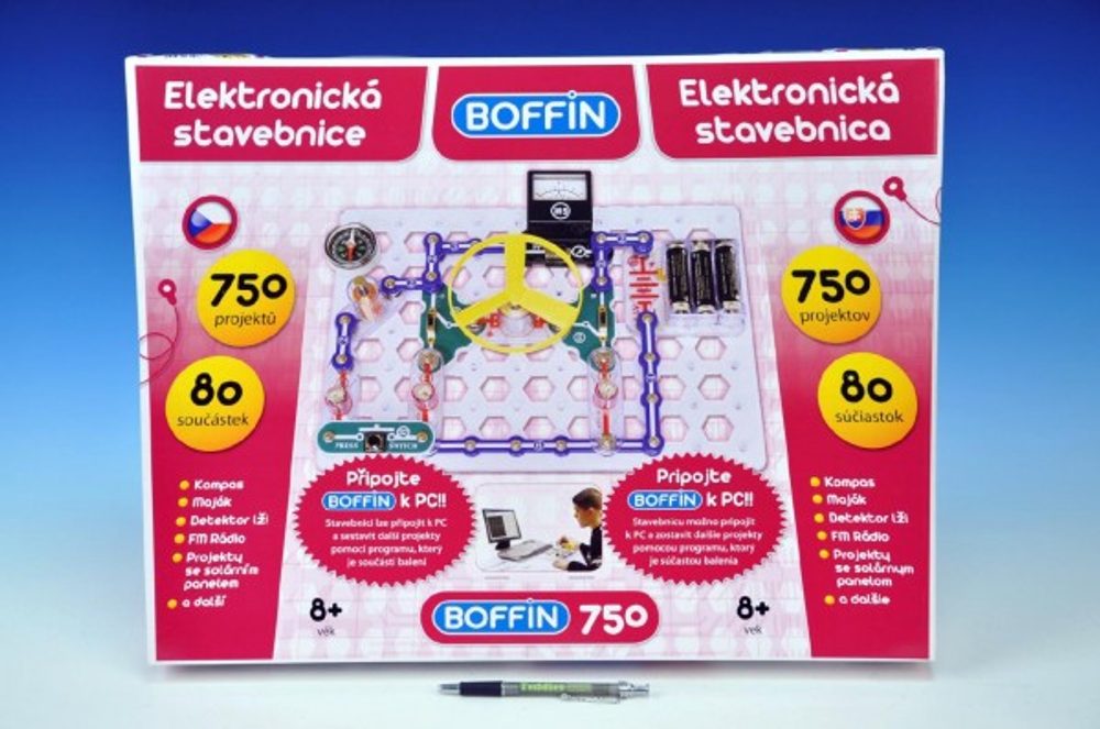 Conquest Stavebnice Boffin 750 elektronická 750 projektů na baterie 80ks v krabici