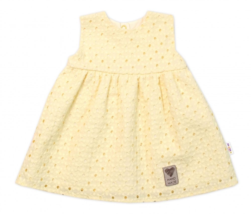 Baby Nellys Lehké Handmade šatičky Madeira, žluté, vel. 68 - 80 (9-12m)