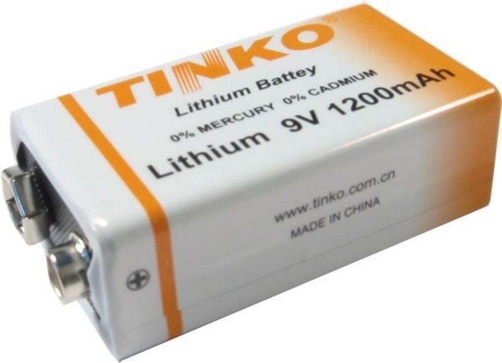 Hutermann Baterie TINKO 9V ER9 (CR9V) 1200mAh lithiová, skladovatelnost 10let