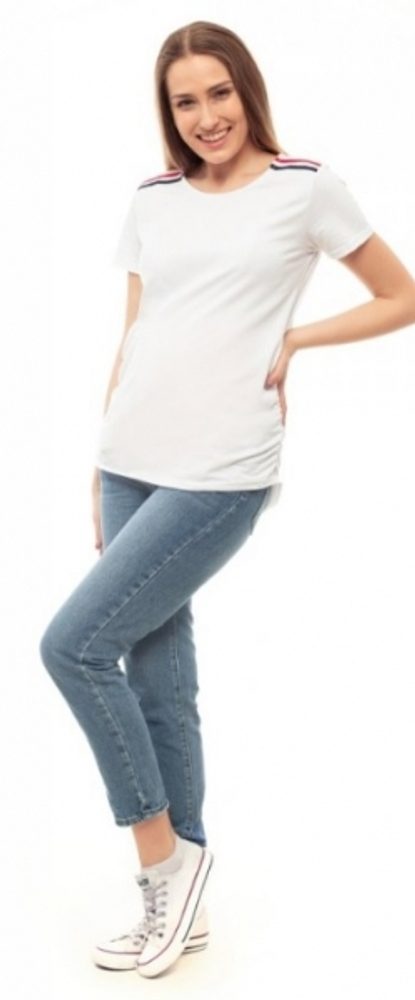 Be MaaMaa Těhotenské triko, kr. rukáv - bílé