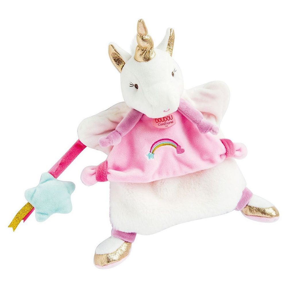 Doudou et Compagnie Paris Doudou Plyšový maňuška jednorožec 25 cm