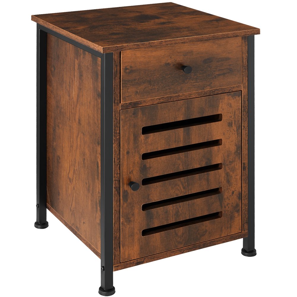 tectake 404724 waterford noční stolek 40x42x60,5cm - Industriální dřevo tmavé, rustikální - Industriální dřevo tmavé
