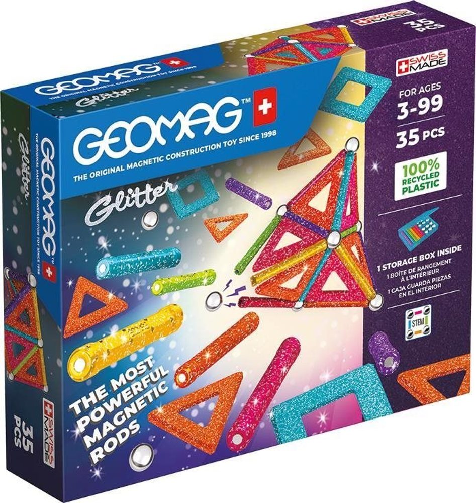 Geomag Magnetická stavebnice Geomag třpytivá 35ks