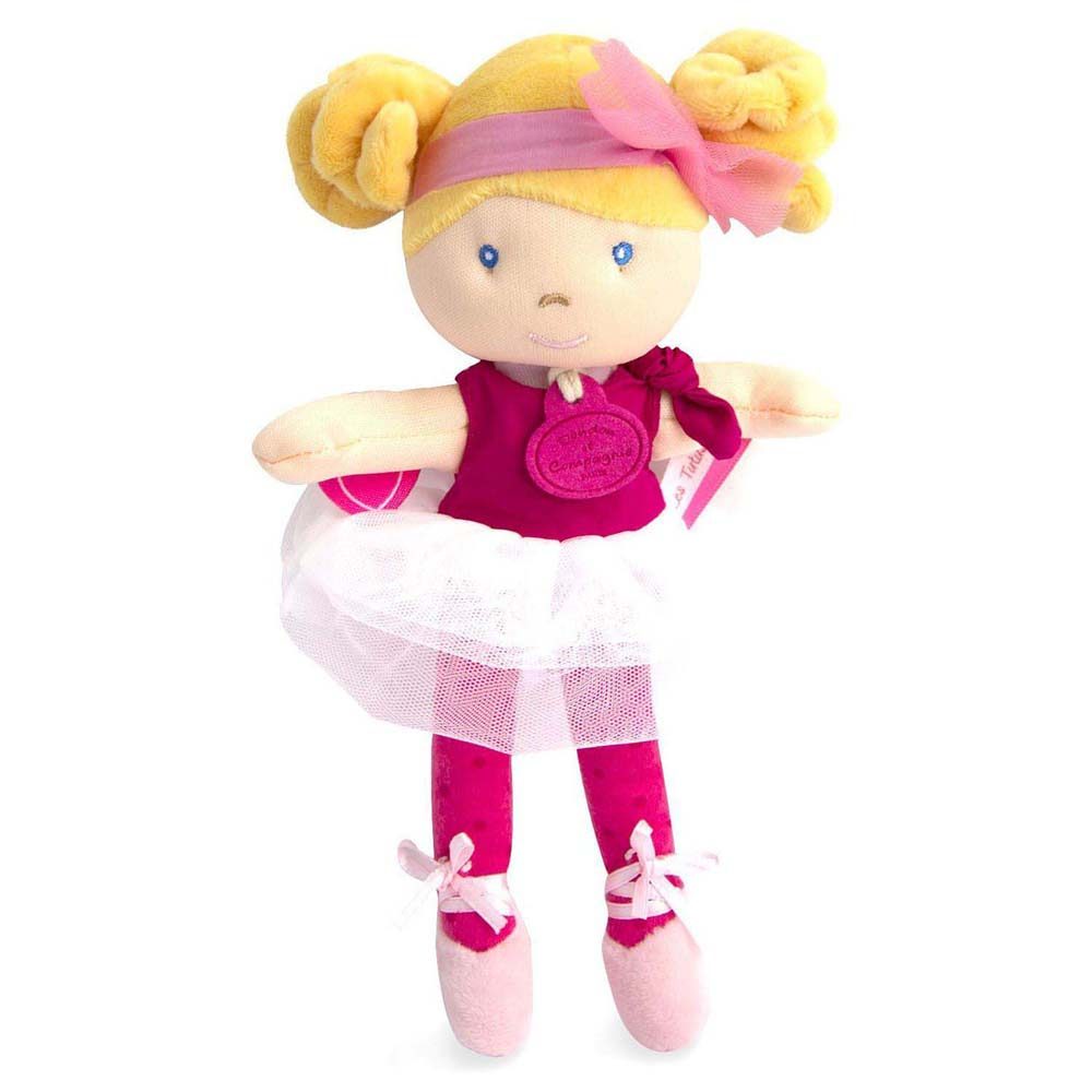 Doudou Jolijou Paris Doudou Jolijou Panenka mini baletka "Les Tutus" 23 cm tmavě růžové šaty