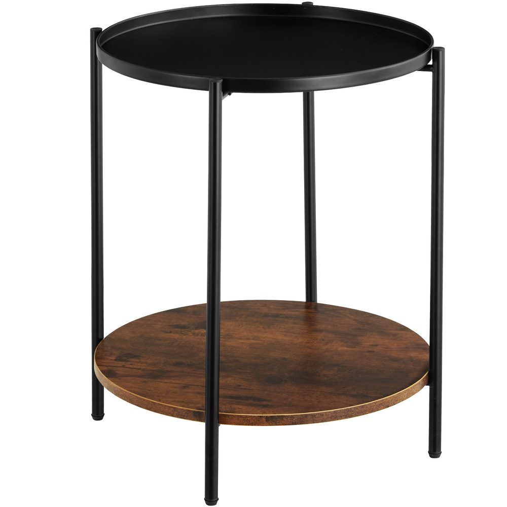 tectake 404259 odkládací stolek sunderland 45,5x54,5cm - Industriální dřevo tmavé, rustikální - Industriální dřevo tmavé