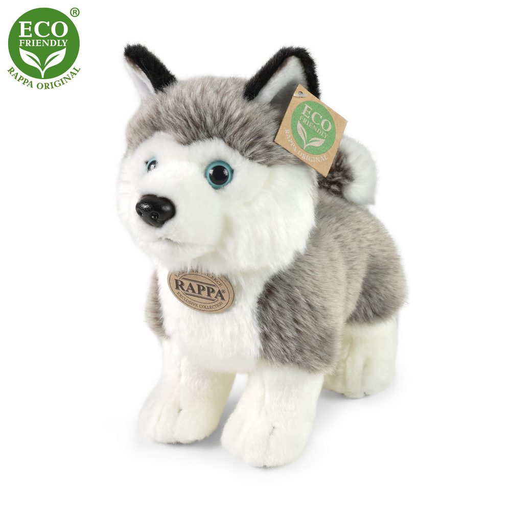 RAPPA Plyšový pes husky stojící 23 cm ECO-FRIENDLY