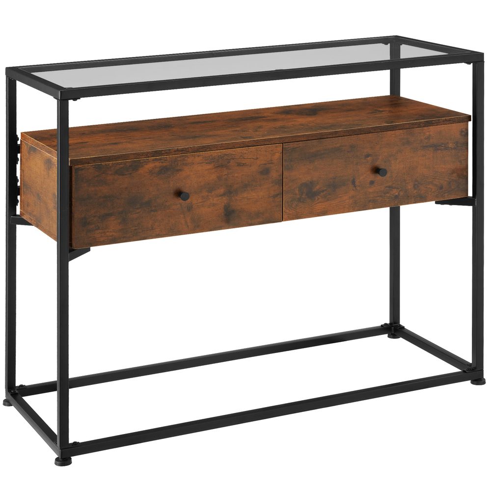 tectake 404690 konzolový stolek reading 101,5x41,5x80,5cm - Industriální dřevo tmavé, rustikální - Industriální dřevo tmavé