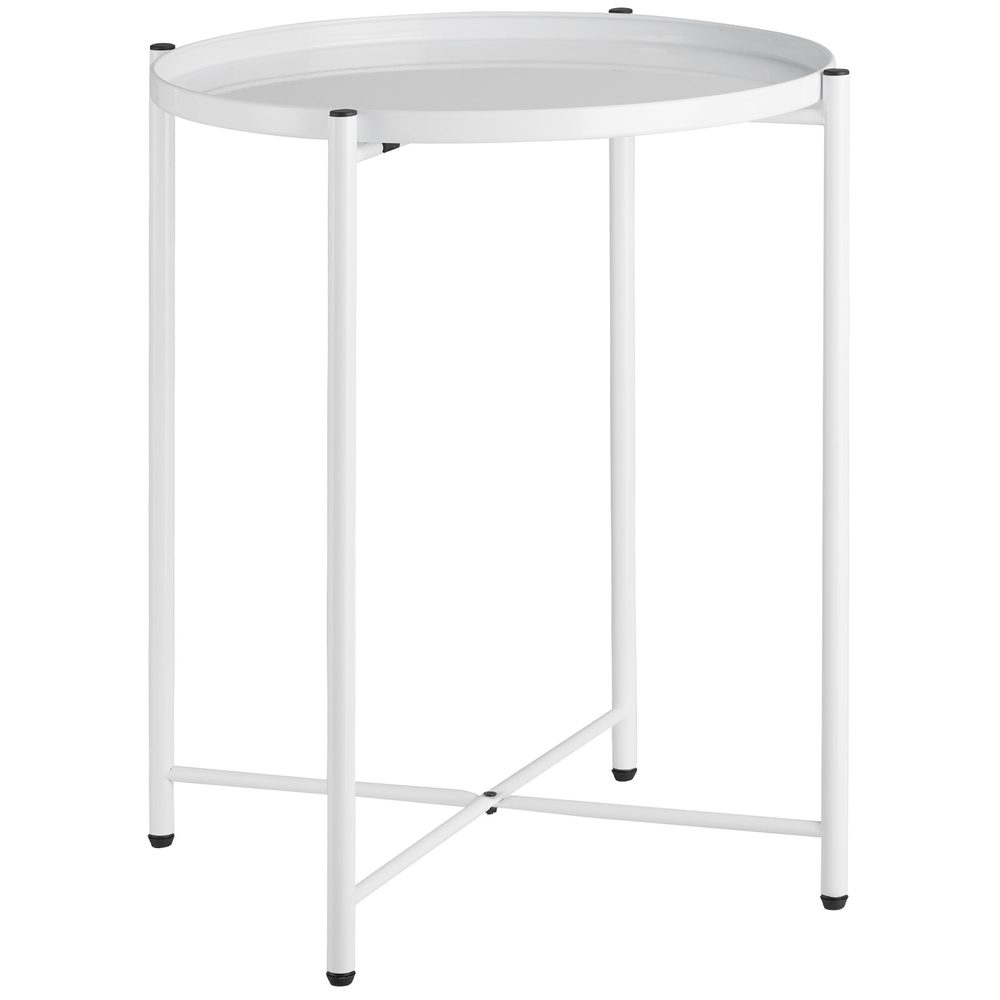 tectake 404186 odkládací stolek chester 45,5x45,5x53cm - bílá - bílá