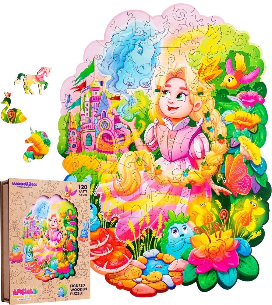 Puzzler DŘEVĚNÉ BAREVNÉ PUZZLE - Amelia Princess of Magic