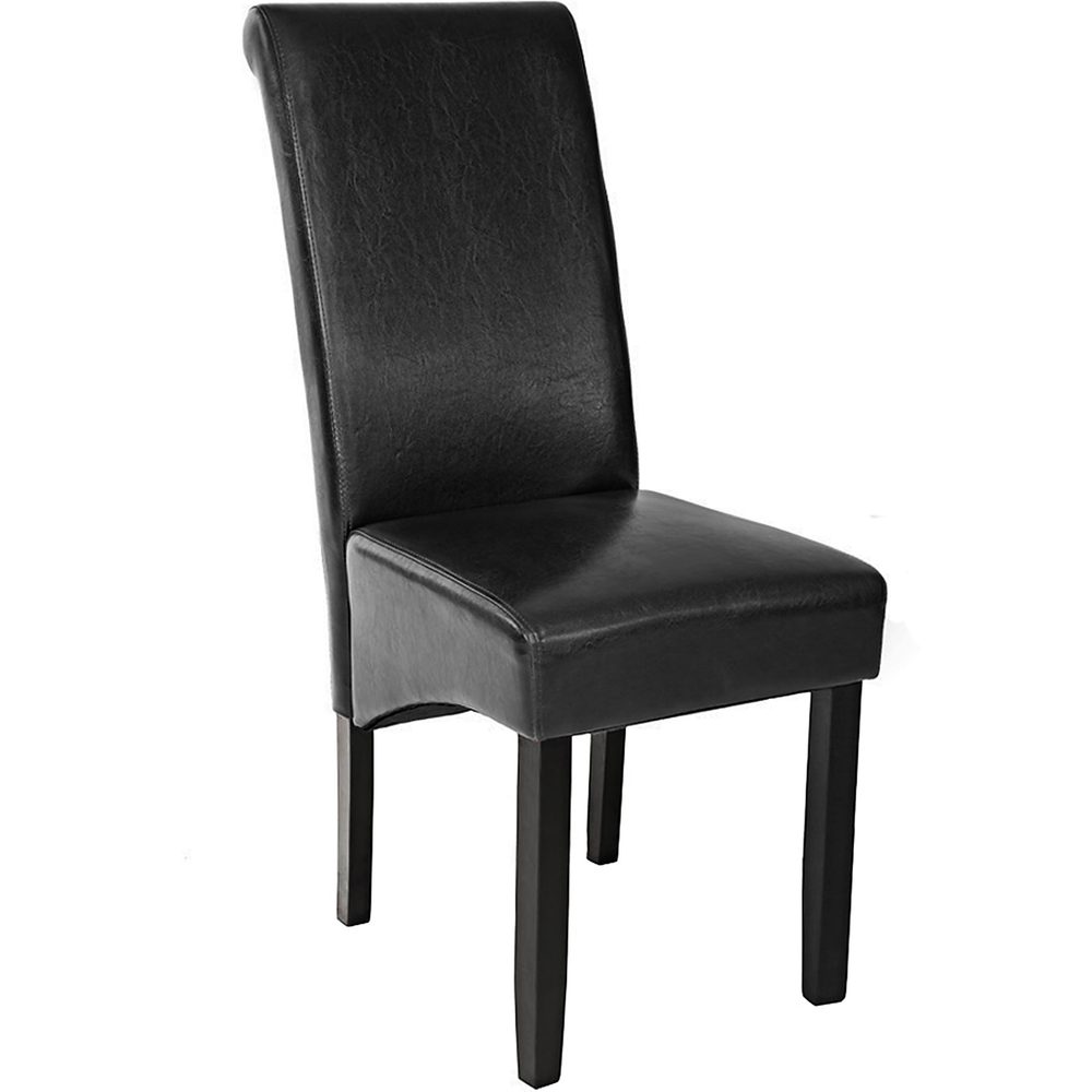 tectake 400554 jídelní židle ergonomická, masivní dřevo - černá - černá