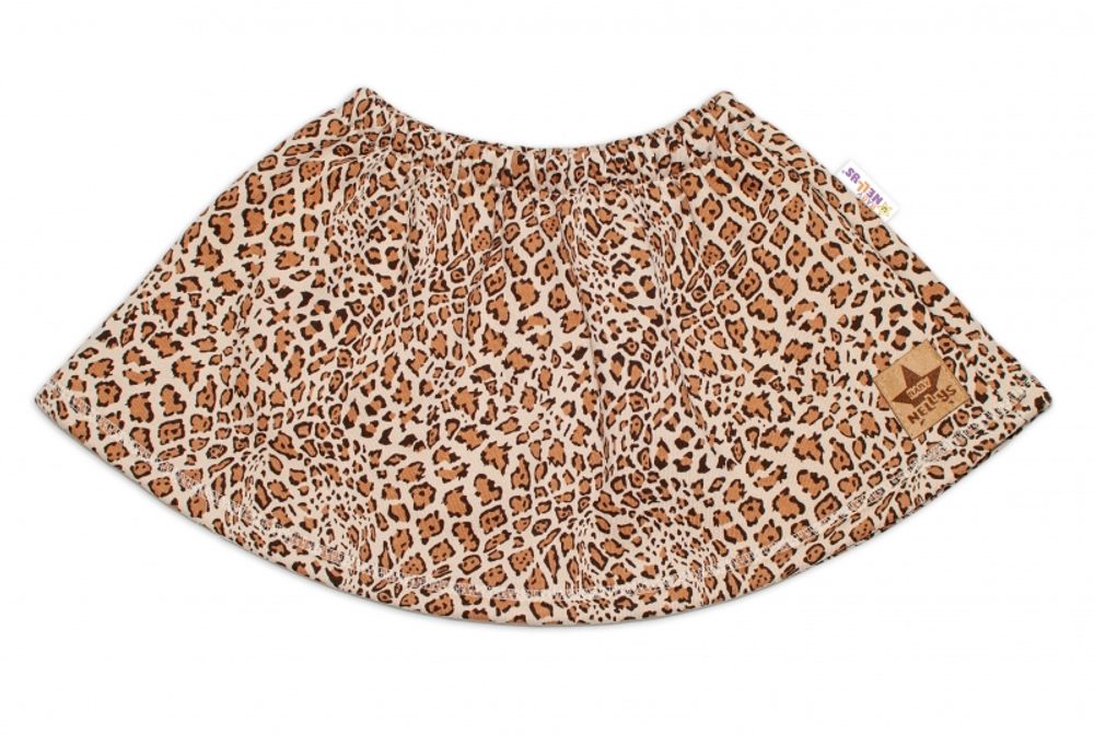 BABY NELLYS Dětská sukně Gepard - hnědá - 80 (9-12m)