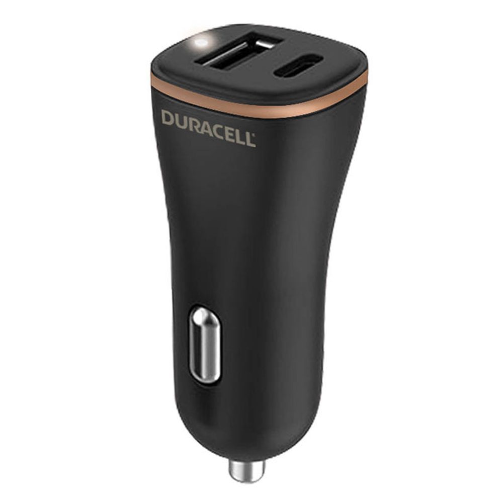 Autótöltő USB, USB-C 27W Duracell (fekete)