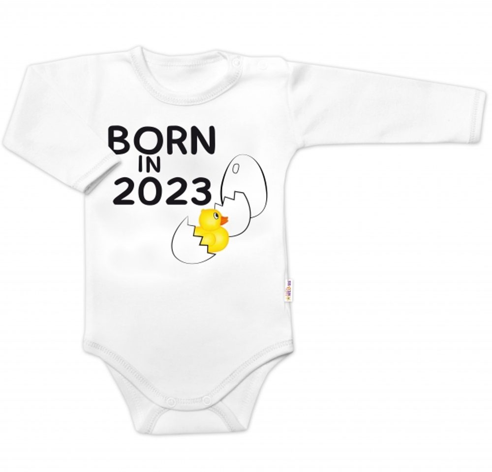 Baby Nellys Body dlouhý rukáv s vtipným textem Baby Nellys, Born in 2023, vel. 56 - 68 (3-6m)