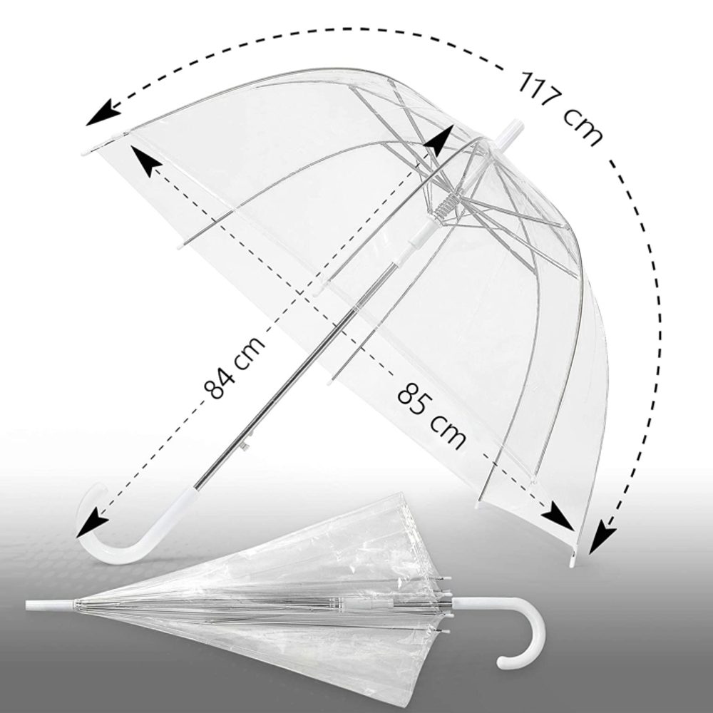 Popron.cz Automatický skládací deštník transparentní 84 cm - průměr 85 cm