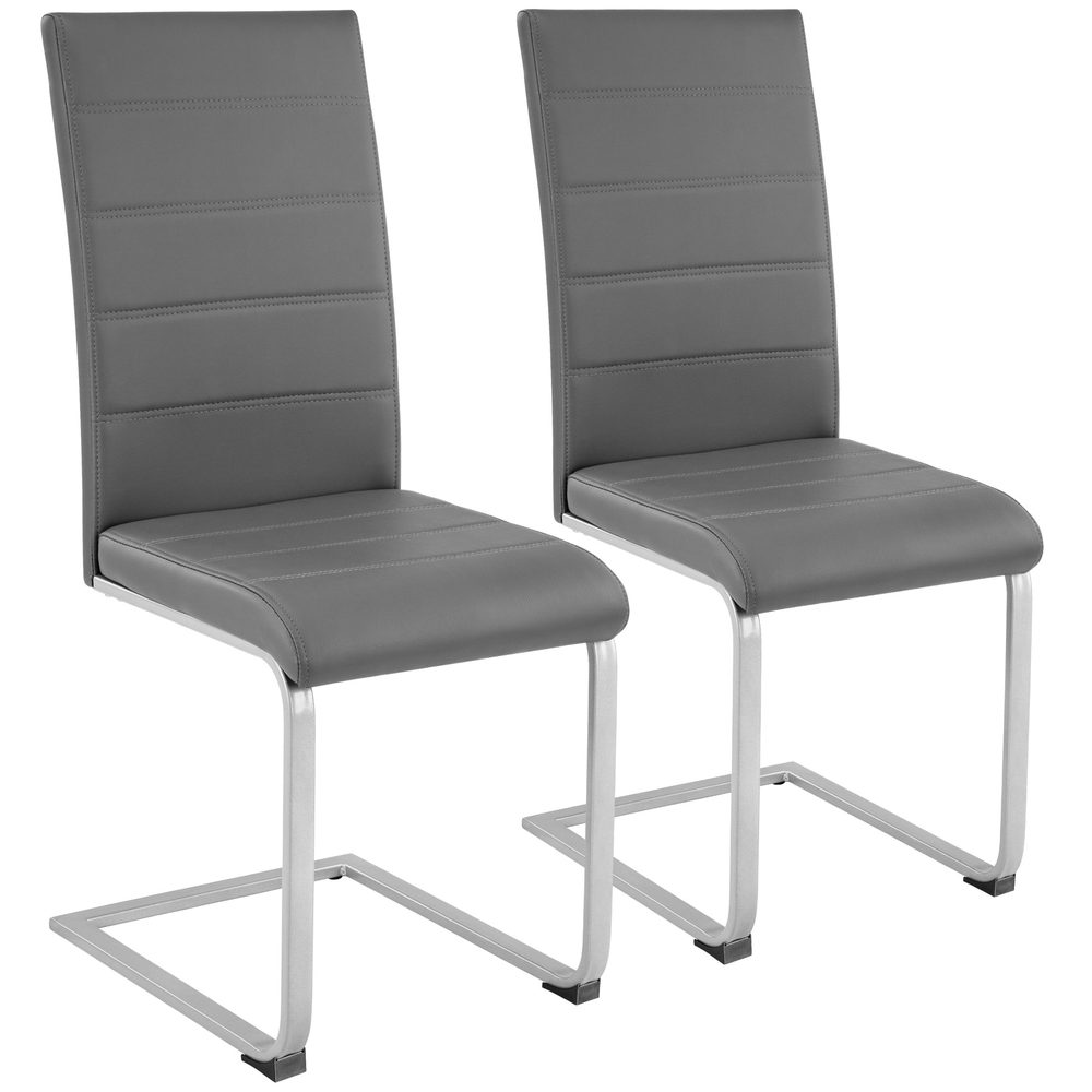 tectake 402549 2 houpací židle, umělá kůže - šedá - šedá