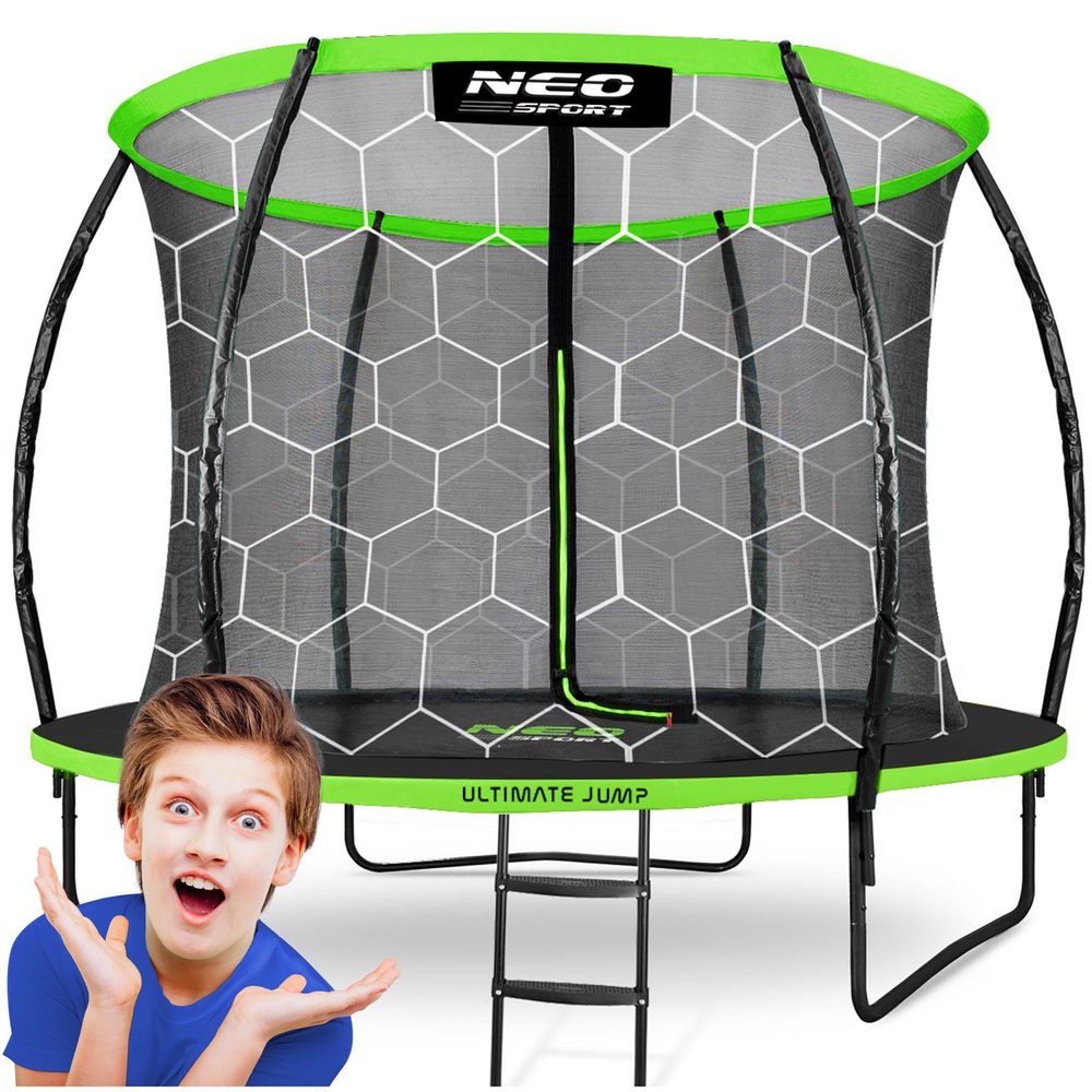 Neo-Sport Zahradní profilovaná trampolína 10stop/312cm s vnitřní sítí Neo-Sport