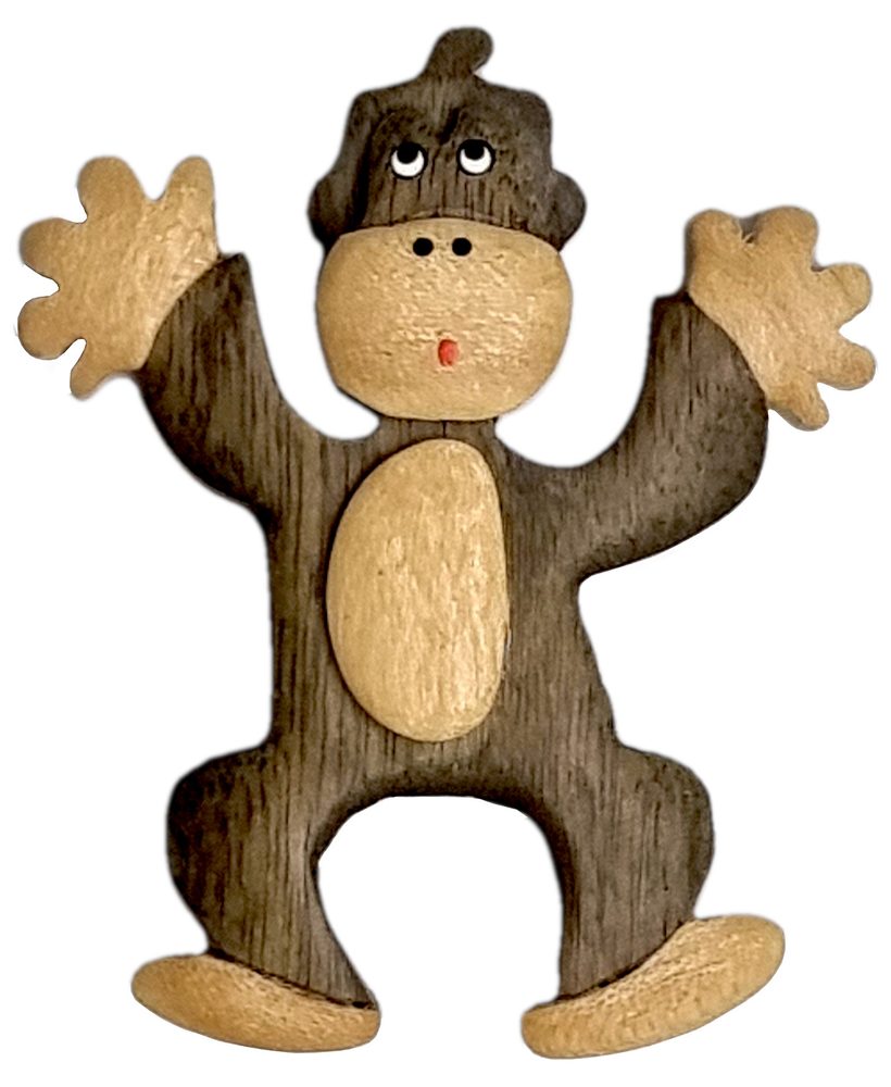 Dvěděti Dřevěná magnetka velká Opice