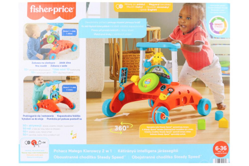 Popron.cz Fisher-Price Oboustranné chodítko steady speed HJP44