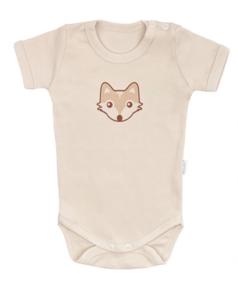 Mamatti Kojenecké body kr. rukáv, Baby Fox - béžová - 74 (6-9m)