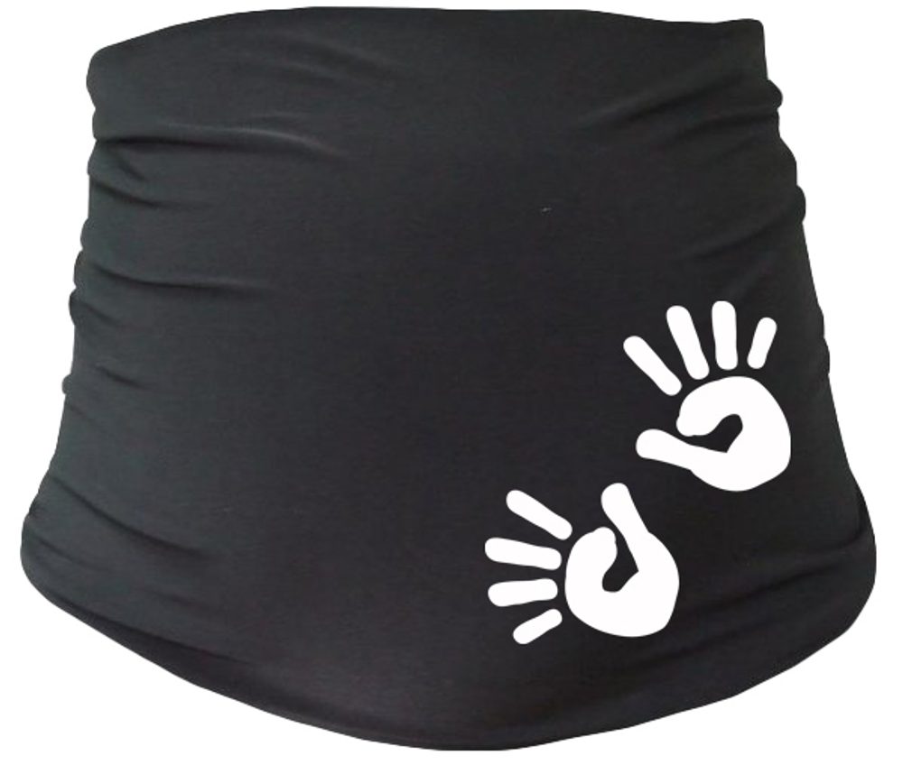 Be MaaMaa Těhotenský pás s ručičkami, vel. L/XL - černý, Be MaaMaa - L/XL