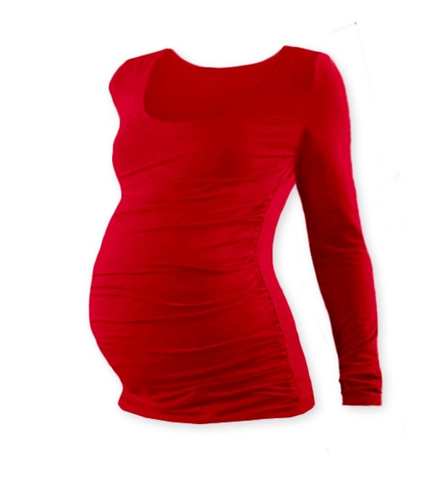 Jožánek JOŽÁNEK Těhotenské triko Johanka s dlouhým rukávem - červená