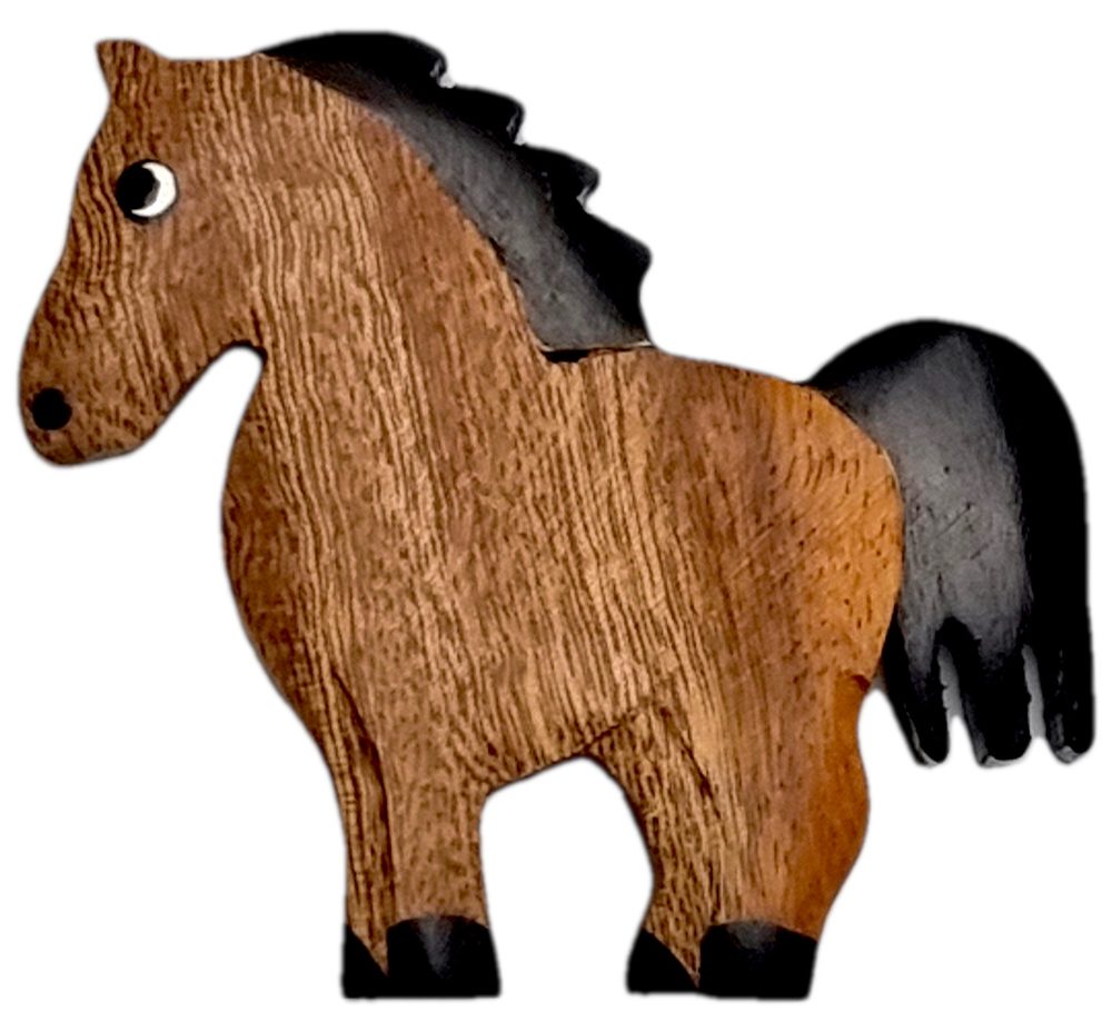 Dvěděti Dřevěná magnetka velká Kůň