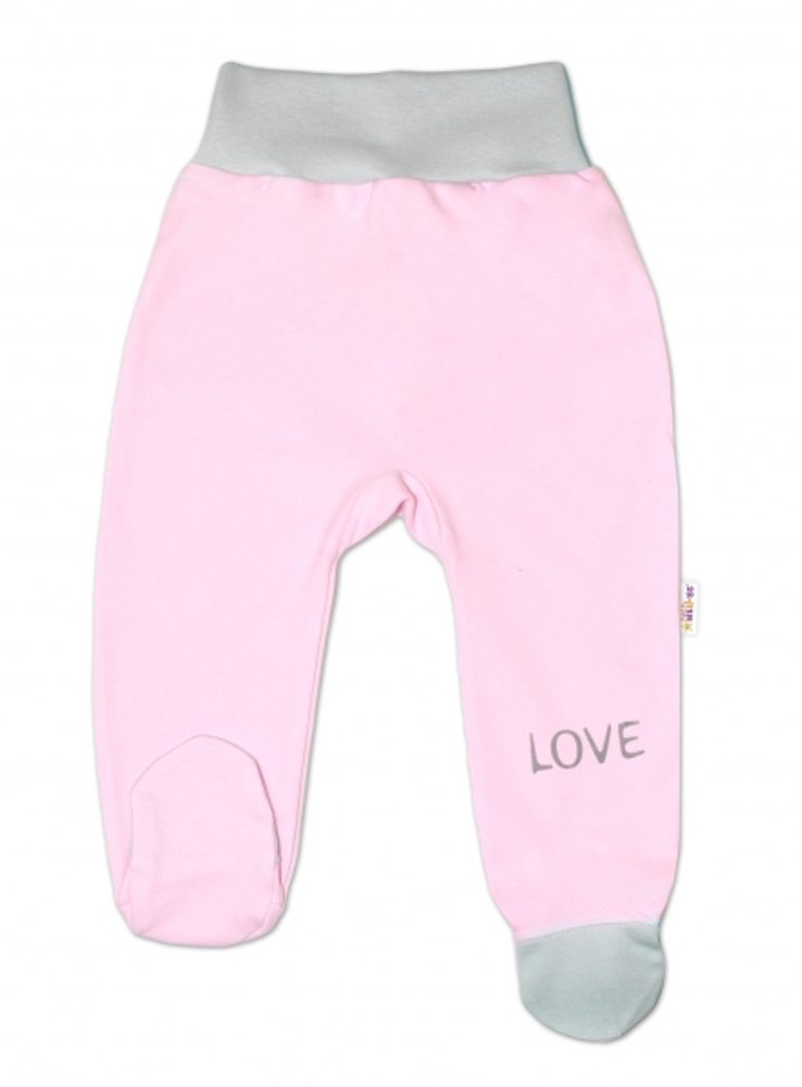 Baby Nellys Kojenecké polodupačky, růžové - Love - 56 (1-2m)