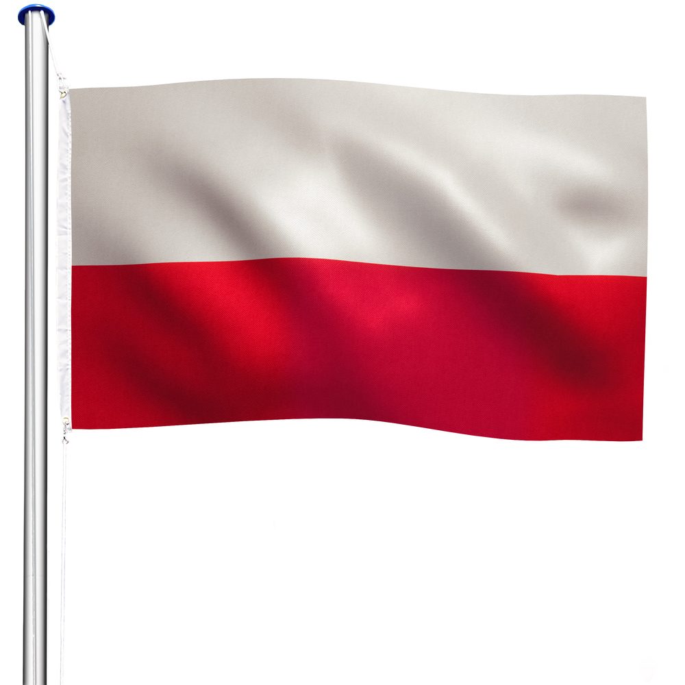 tectake 402125 hliníkový stožár s vlajkou, výškově nastavitelný - Polsko - Polsko