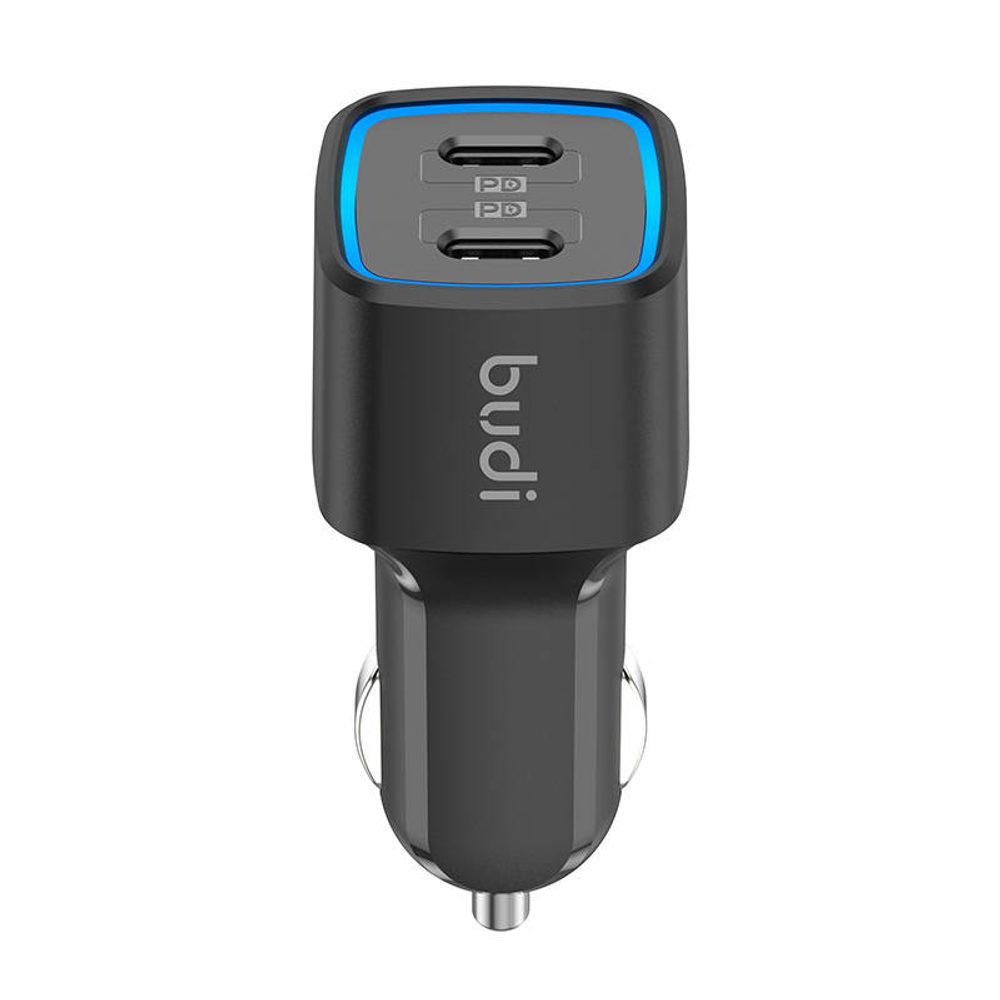 Budi Nabíječka do auta Budi 065R, 2x USB-C, PD 60W (černá)