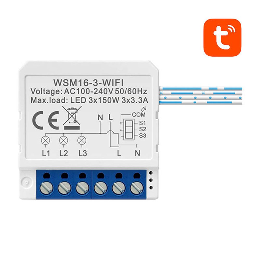 Avatto Chytrý spínací modul WiFi Avatto WSM16-W3 TUYA