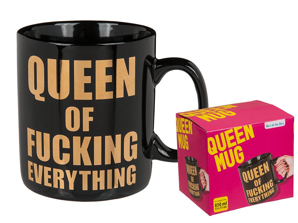 Popron.cz Hrnek s humorným nápisem: "Queen of fucking everything"