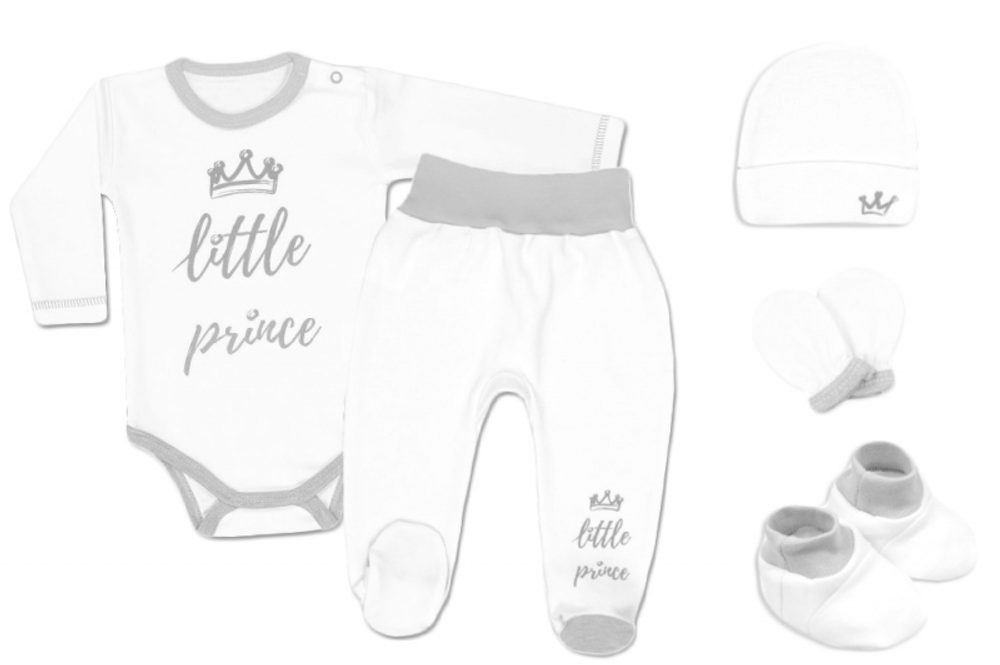 Baby Nellys 5-ti dílná soupravička do porodnice Little Prince - bílá - 62 (2-3m)