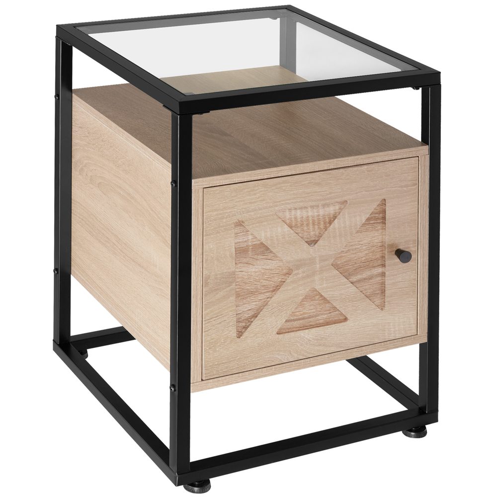 tectake 404686 noční stolek kidderminster 40x43x60,5cm - Industrial světlé dřevo, dub Sonoma - Industrial světlé dřevo
