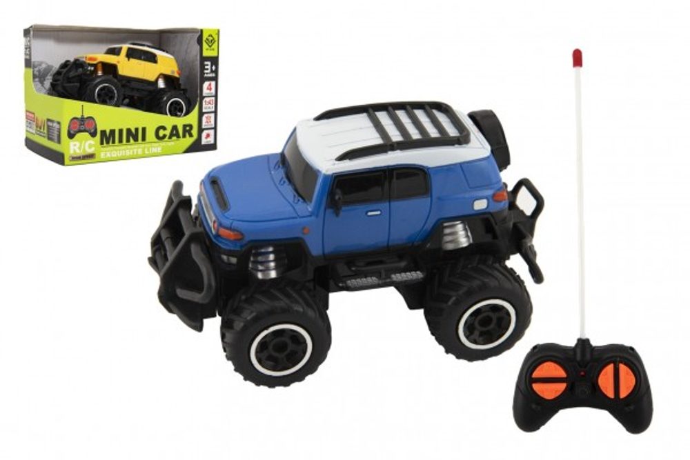 Teddies Auto RC mini SUV plast 14cm 27MHz na dálk. ovl. na bat. se světl. 2 barvy v krab. 16x12x10