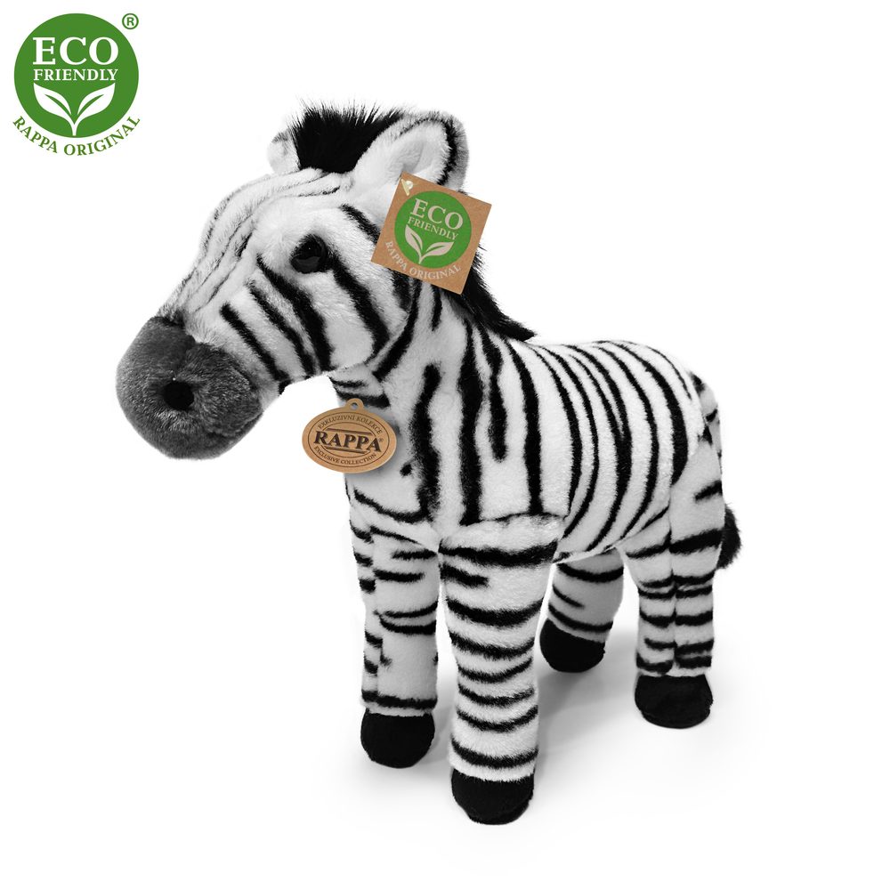 RAPPA Plyšová zebra stojící 30 cm ECO-FRIENDLY