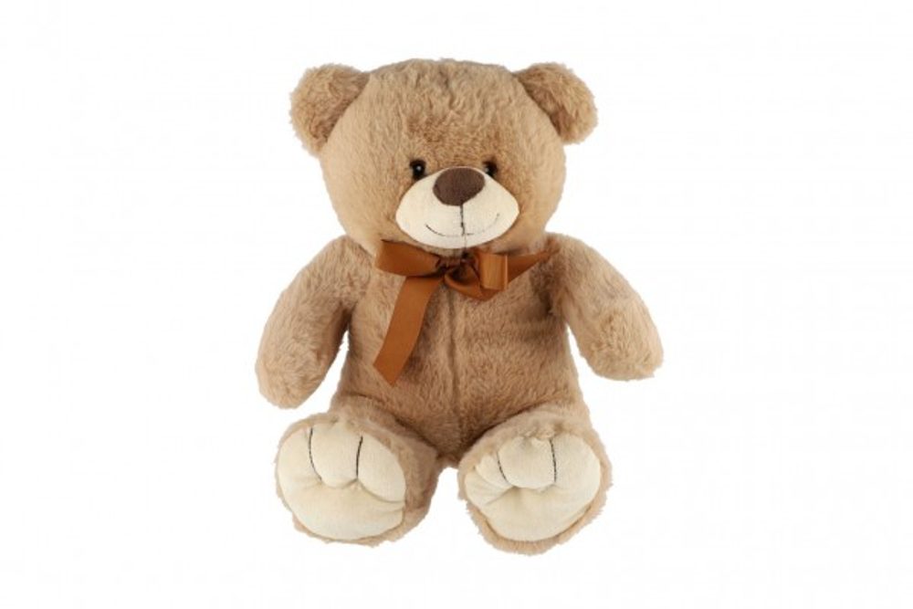 Teddies Medvěd s mašlí plyš 45cm béžový v sáčku 0+